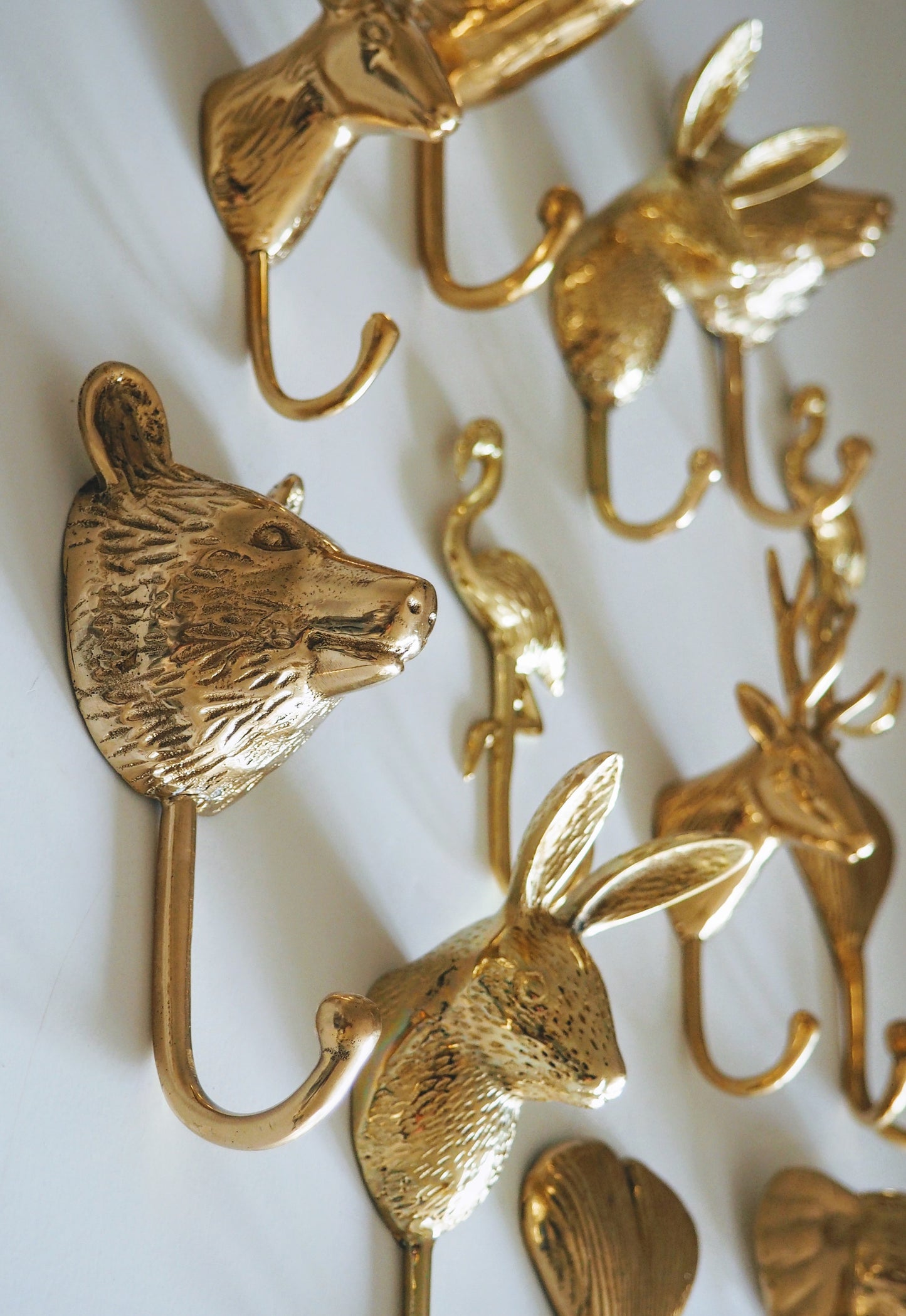 Rhino Head Brass Hook