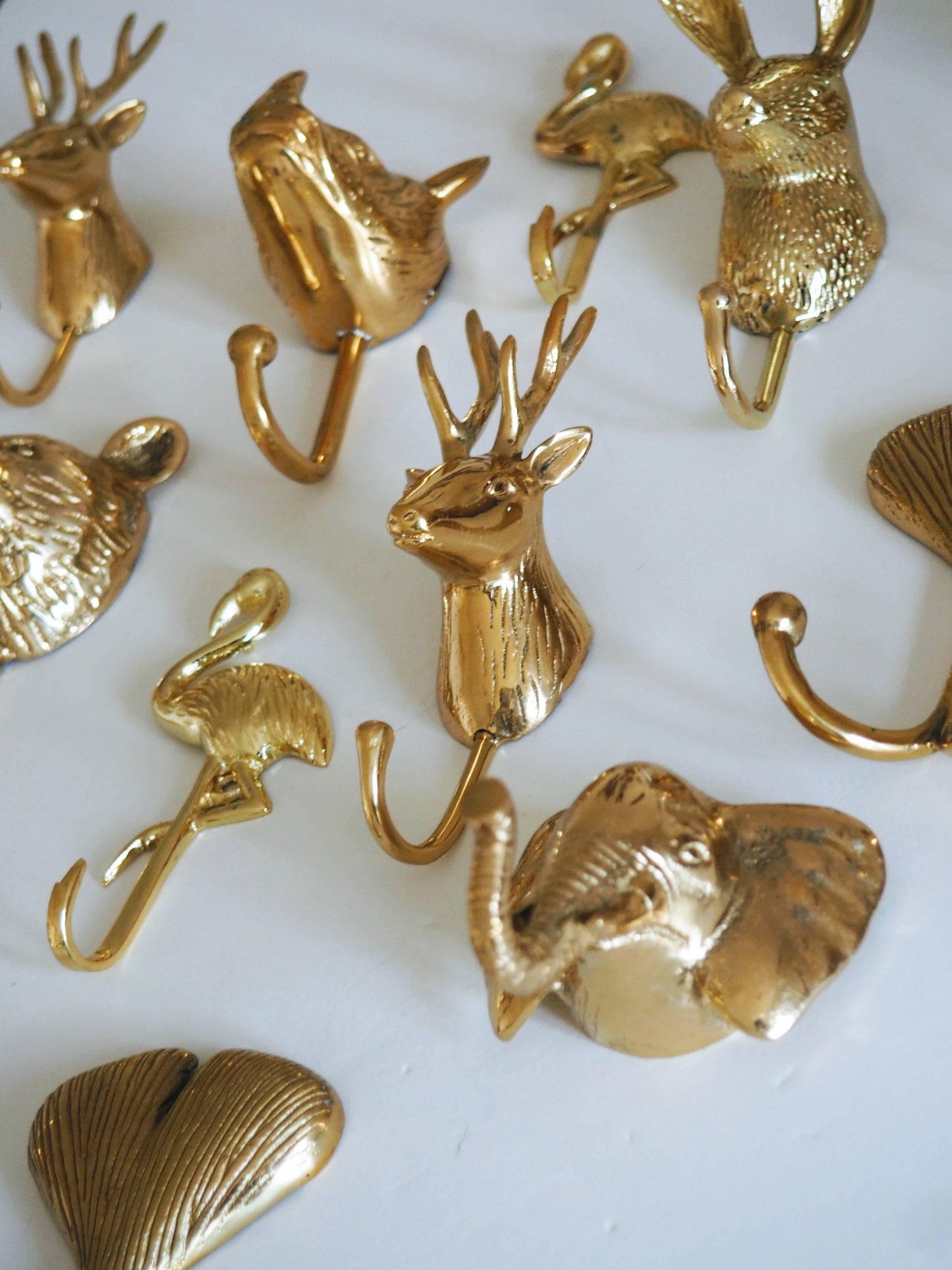 Rhino Head Brass Hook