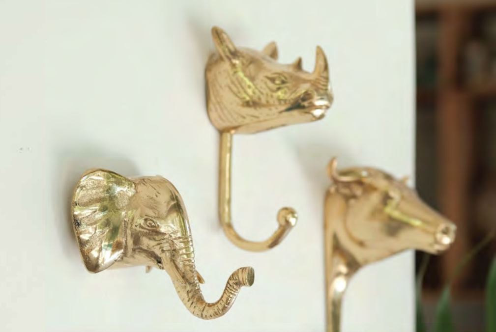 Elephant brass hook